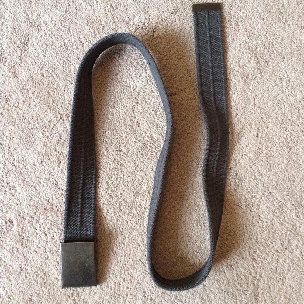 Grey Fabric Belt with Metal Closure